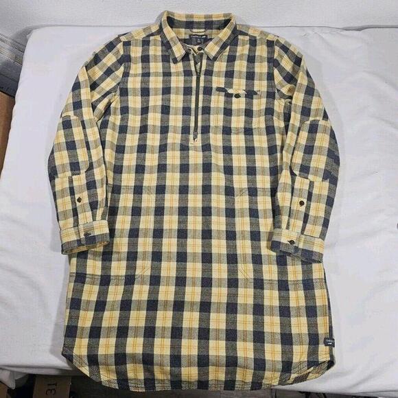 Toad&Co Bodie 1/4 Zip Long Sleeve Plaid Flannel Dress Size Medium - Picture 1 of 7
